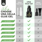 UNA GELLA Gel Nail Glue for Press Ons: 10s Fast Dry No U V Lamp Needed Glue Gel - Image 7