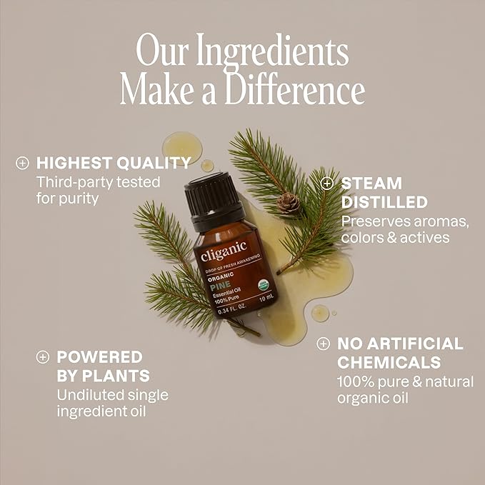 Cliganic Organic Pine Essential Oil, 100% Pure Natural Undiluted, - Image 3