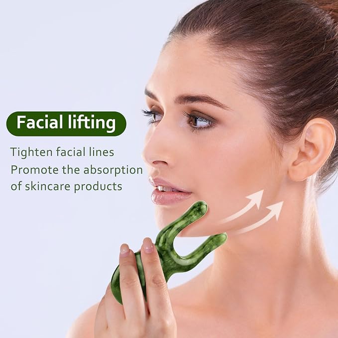 ideayard Jade Gua Sha Facial Tools, Jade Massage Tools - Image 4