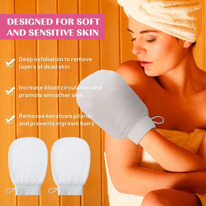 FoldTier 20 Pcs Exfoliating Glove Bulk Summer Exfoliator Mitt Body Scrubber - Image 3