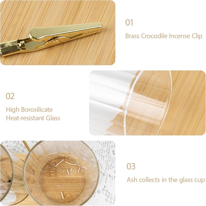 Glass Incense Holder, 2 in1 Incense Sticks Burner Holder - Image 3