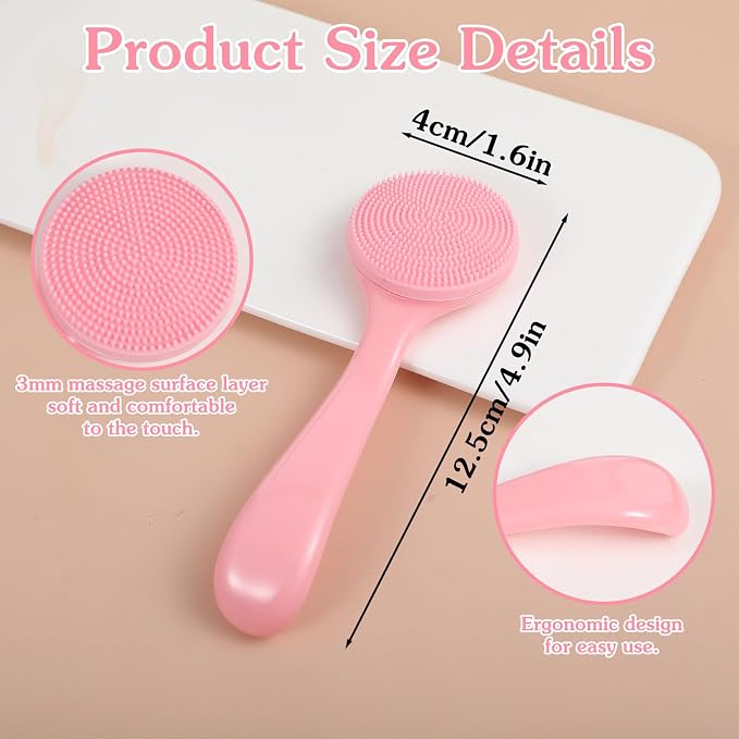 4 Pcs Silicone Face Brush Manual Facial Cleansing Brush, Soft Face Scrubber - Image 2