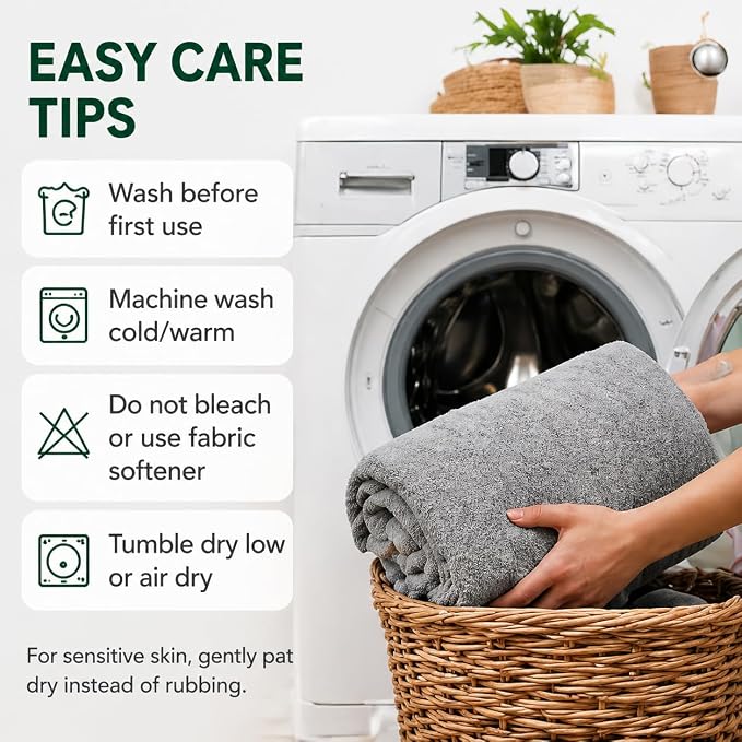 SEISSO 4 Pack Extra Large Bath Towels 63"x35", Bath Sheets - Image 7