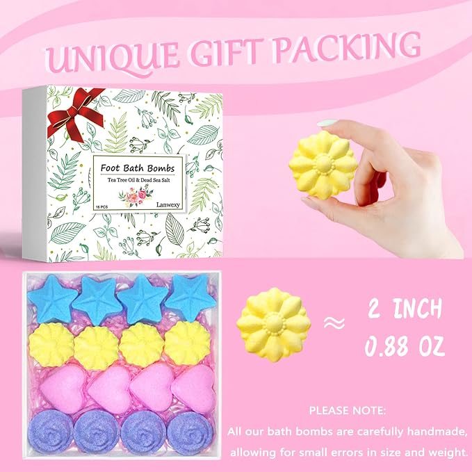 Lanwexy Bath Bombs, 32 Pack Foot Soak - Image 5