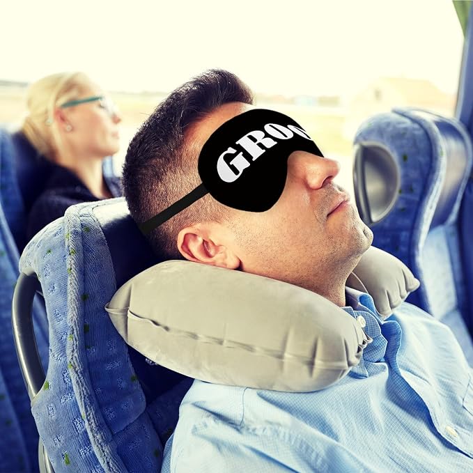 Groom Silk Eye Mask for Sleeping, Groom Black Eye Mask, Bachelorette Gifts - Image 2