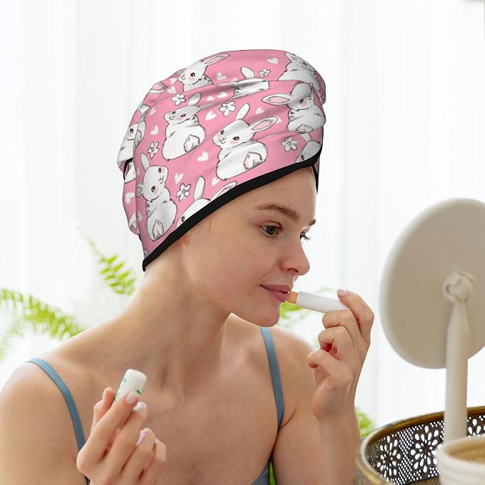 Bunny Hair Towel Wrap Microfiber Fast Drying Hair Turban - Image 8