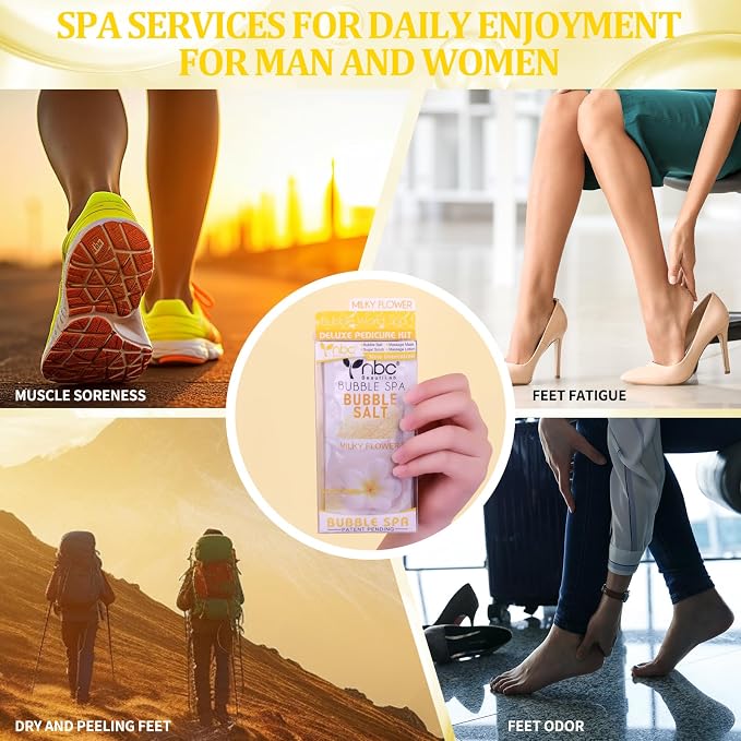 Pedicure Kit Foot Soak Set: Bubble Salt, Sugar Scrub, Massage Mask, Massage - Image 7
