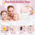 Infowush Baby Bath Toys, Unicorn Bath Bubble Machine Toddler Bath Toys - Image 3