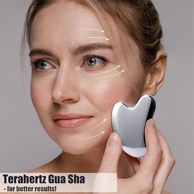 Terahertz Gua Sha & Roller Facial Tools, Face Roller and Gua Sha Set, Guasha - Image 3