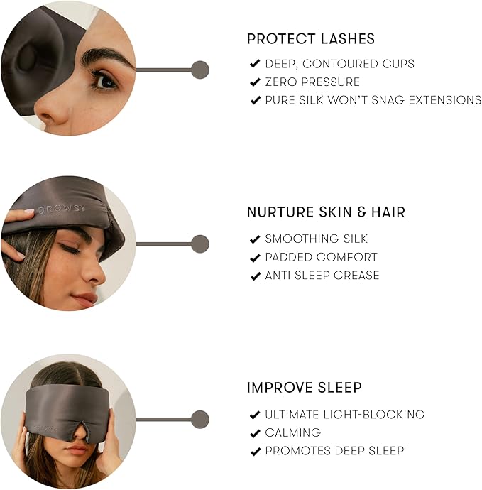 DROWSY Eyelash Protecting Silk Sleep Mask - Image 3