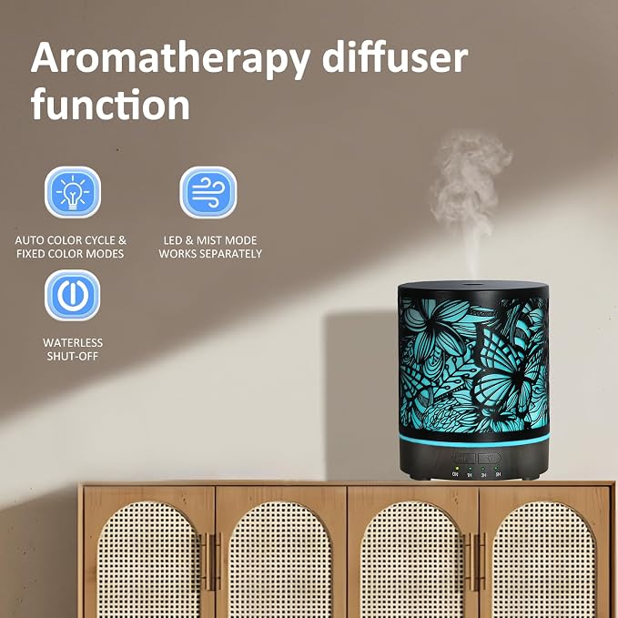 Essential Oil Diffusers 300ML Metal Aromatherapy Oil Diffusers - Image 4