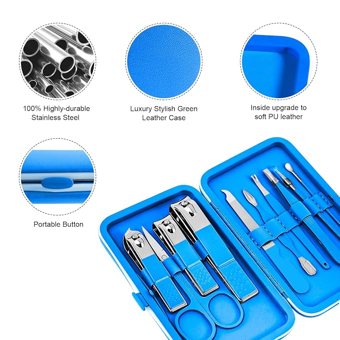Manicure Set, Travel Mini Nail Clippers Kit Pedicure Care Tools - Image 6