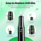 JOSGLOI Electric Nail Drill Professional: 40000RPM Electric Nail File Kit E - Image 3