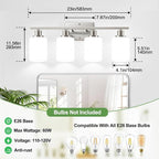 Indoi 4-Light Bathroom Light Fixtures, Brushed Nickel Vanity Lights - Image 8