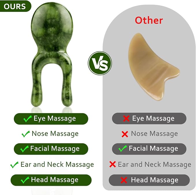 ideayard Jade Gua Sha Facial Tools, Jade Massage Tools - Image 3