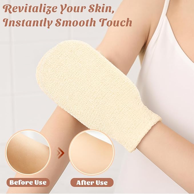 2-Pack Hemp Bath Gloves – Natural Shower Mitts - Image 2