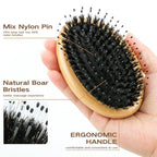 Bamboo Boar Bristle Hair Brush for Women, Men & Kids – Detangling Brush for All - Image 2