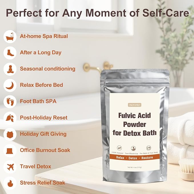 Fulvic Acid Detox Bath Powder 4oz – Natural Mineral Bath Soak - Image 4