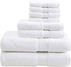 Madison Park 800GSM Bathroom Towel Set of 8 100% Cotton Bath Towel Set by MADISONPARK
