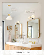 Indoor Wall Sconces, HWH Hardwired Black and Gold Bathroom Sconces Wall Lighting - Image 6