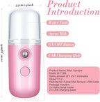 Honoson 2 Pack Nano Facial Mister Spray Bottle Handheld Humidifier Portable - Image 2
