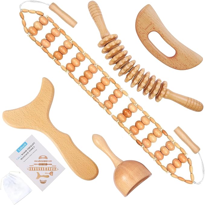 Xokocli 5-in-1 Wood Therapy Massage Tools Lymphatic Drainage Massager by Xokocli