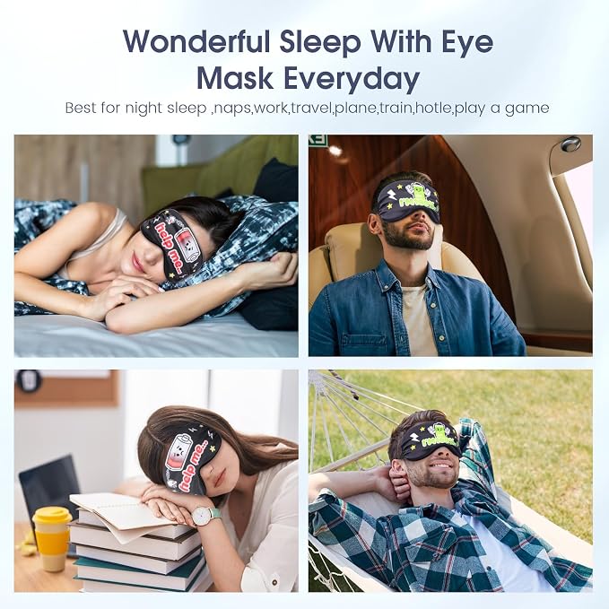 2 Pcs Boys Sleep Eye Mask, Guys Blackout Sleeping Silk Mask - Image 7