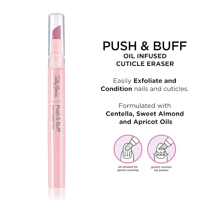 Sally Hansen Push & Buff 2-in-1 Cuticle Care Treatment Pen | Exfoliates - Image 3