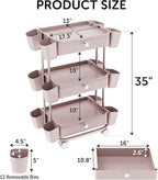 3 Tier Drawer Shelf Beauty Cart - Image 2