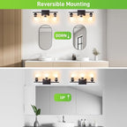 hykolity 3-Light Bathroom Vanity Light, 5-Piece All-in-One Bathroom Set - Image 3