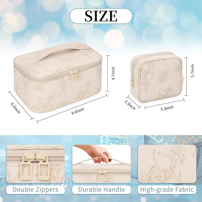 OCHEAL Makeup Bag Set, Portable Travel Makeup Bags Cosmetic Organizer Bag - Image 4