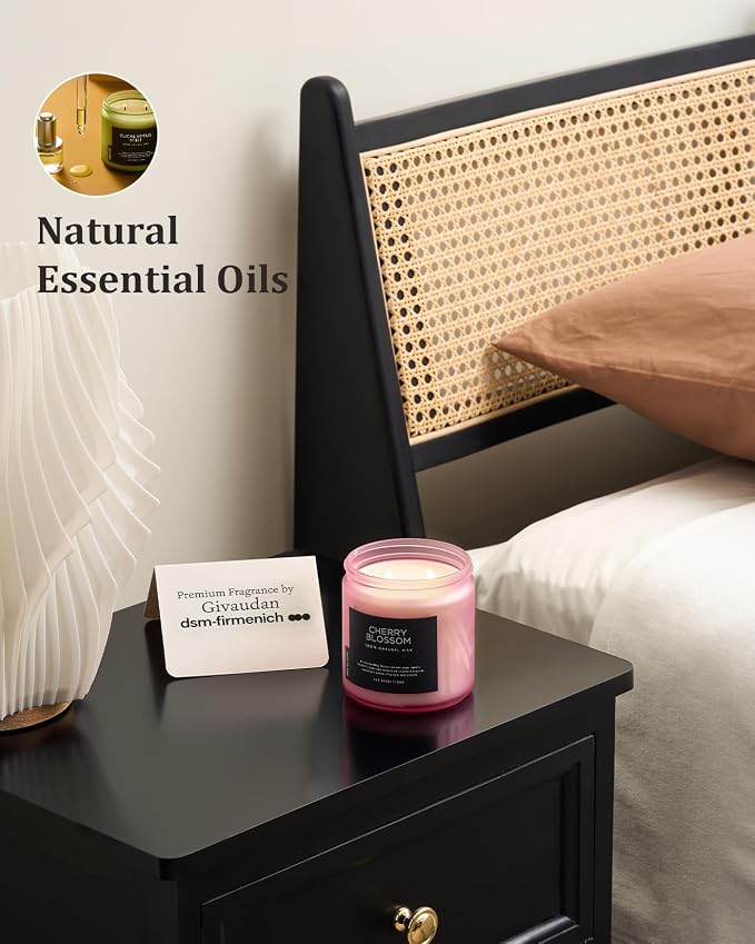 M&SENSE Cherry Blossom Home Scented Candles, 11.6oz Natural Soy Wax, Non-Toxic - Image 6
