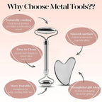 BAIMEI Stainless Steel Gua Sha & Face Roller Set, Facial Massage Tool - Image 5