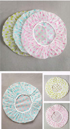 TCOTBE 6 Pieces Waterproof EVA Plastic Shower Cap, Elastic Reusable Bathing Cap - Image 4