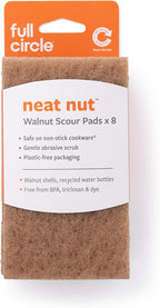 Full Circle Neat Nut, Walnut Scour Pads – Pack of 8 – Powerful, Non-Scratch - Image 8