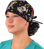 Sparkling EARTH Big Hair Ponytail Classic Surgical Style Scrub Working Cap by SparklingEARTH