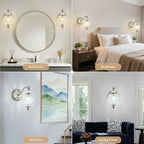 1 Piece Brushed Nickel Wall Sconce, 1-Light Mid Century Modern Brushed Nickel - Image 4