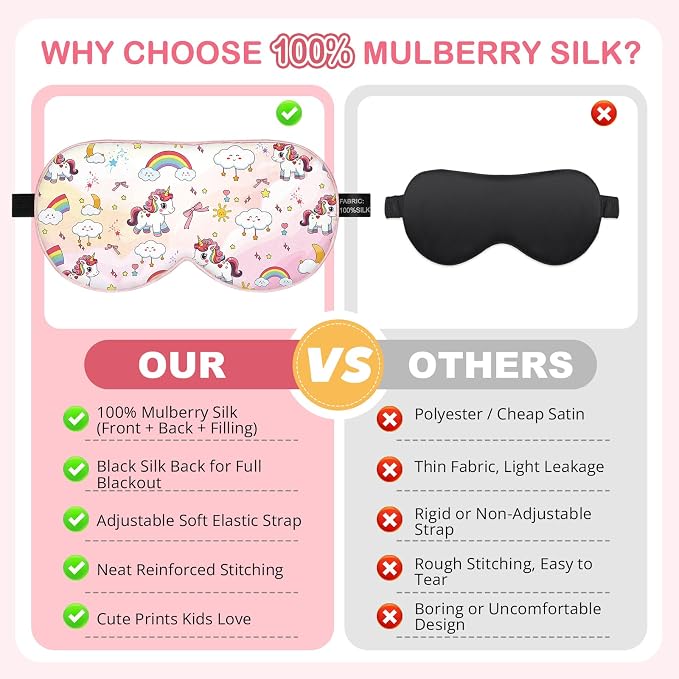 Kids Silk Sleep Mask: 100% Mulberry Silk Eye Mask - Image 5