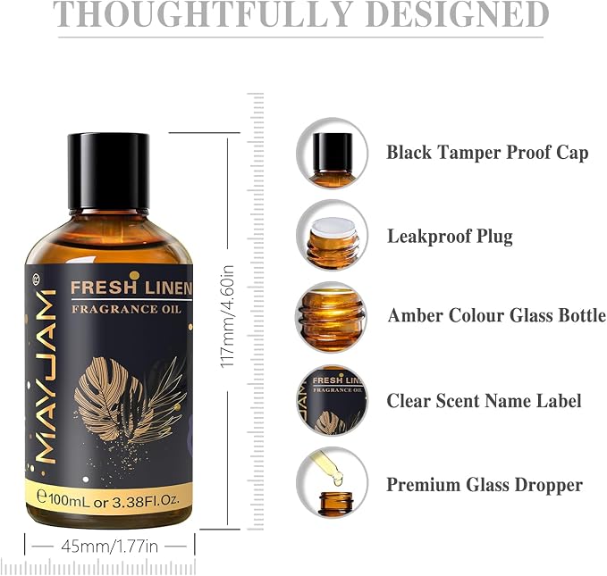 MAYJAM 100ML/3.38FL.OZ Fresh Linen Fragrance Oils - Image 9