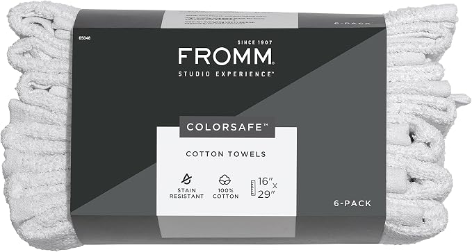 Fromm ColorSafe 100% Cotton Bleach Proof Salon Hair Towels by Fromm