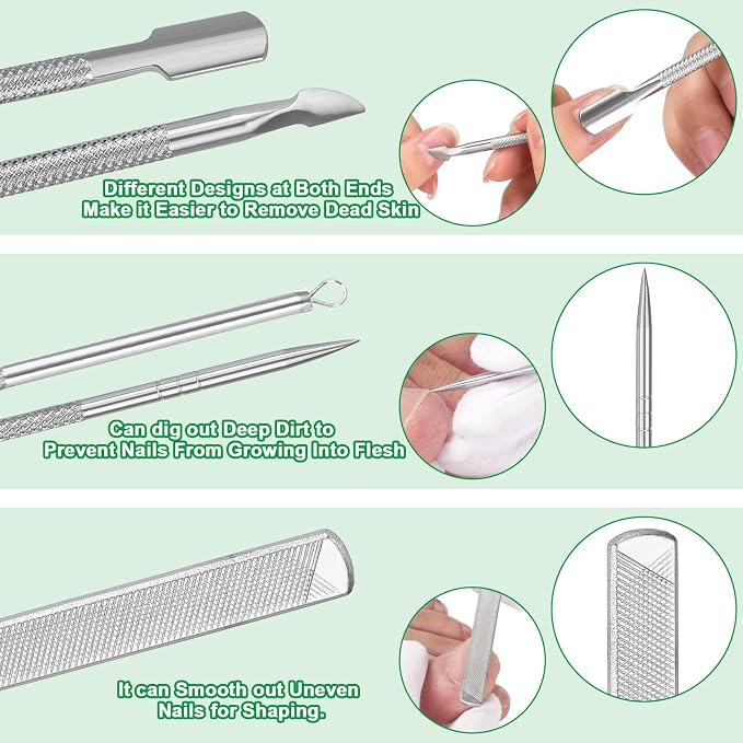 6-Pack Ingrown Toenail File and Lifters, Professional Surgical Stainless Steel - Image 5