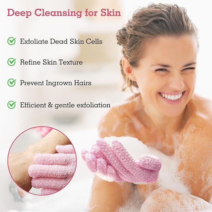 Evridwear Exfoliating Glove Shower Gloves Exfoliate Dead Skin - Image 3