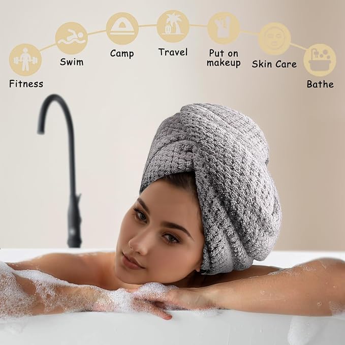 3 Pack Microfiber Hair Towel Wrap - Image 6