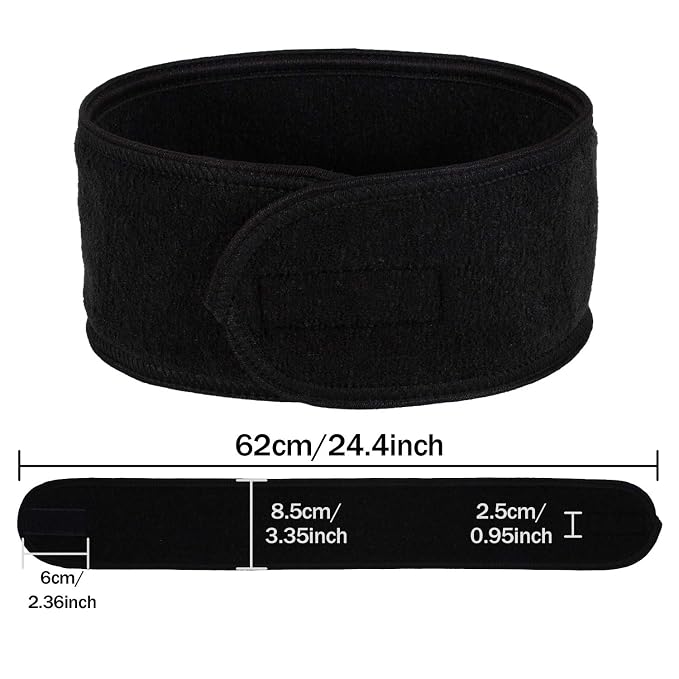 Whaline Spa Facial Headband Head Wrap Terry Cloth Headband 4 Counts Stretch - Image 2