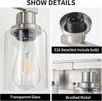Bathroom Vanity Light, 6-Light Nickel Modern Matte Wall Sconce Lighting - Image 4