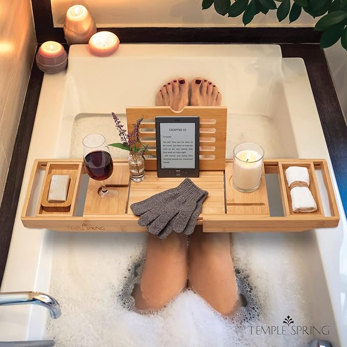 Temple Spring Bamboo Bathtub Tray Caddy - Image 5