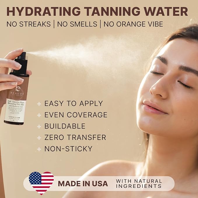 Bronzing Face Tanner Spray Mist, Sunless Face Tanning Water, USA Made - Image 3