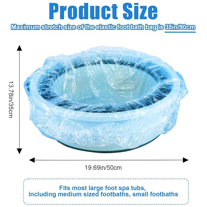 Transparent Blue Pedicure Liners Disposable, Pedicure Bowl Liners - Image 2