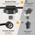 6-Light Bathroom Light Fixtures, Matte Black Light Fixture, Classic Wall Light - Image 7