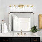 6 Light Gold Bathroom Vanity Light, Bathroom Light Fixtures - Image 4